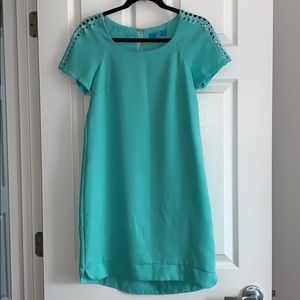 Buttons turquoise teal dress size small